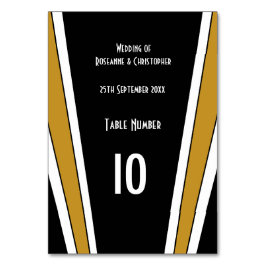 Numeração De Mesa Art Deco Design Black E Dourado Casamento