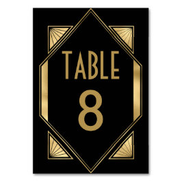 Numeração De Mesa Art Deco Dourado Casamento Negro