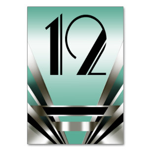 Numeração De Mesa Art Deco Glam Nouveau cerceta