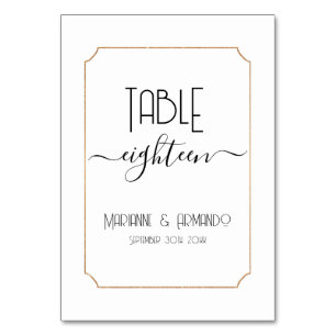 Numeração De Mesa Art Deco Nouveau Vintage Elegante Rosa Dourado Cas