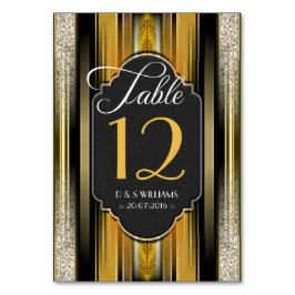 Numeração De Mesa Art Deco Royal Dourado Wedte Table Number Cards