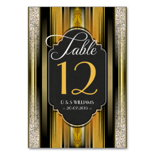 Numeração De Mesa Art Deco Royal Dourado Wedte Table Number Cards