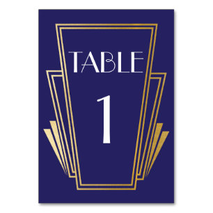 Numeração De Mesa Art Deco Tabela Número 20s Casamento Dourado de Ma