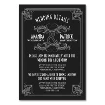 Art Deco Vintage Black Wedding Cards