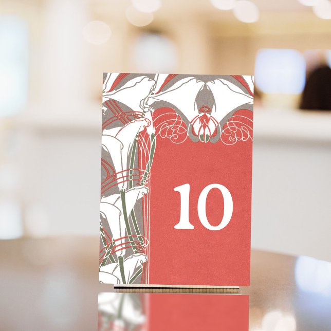 Numeração De Mesa Art Nouveau Calla Lily Elegance (Criador carregado)