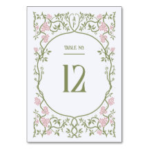 Art Nouveau Casamento Floral Rosa e Verde