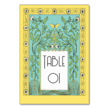 Art Nouveau Primavera Dandelions e Borboletas