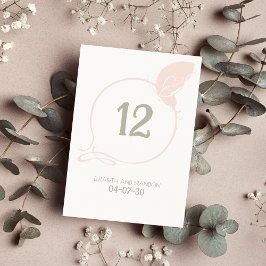 Numeração De Mesa Art Nouveau Vintage Butterfly Blush Pink Casamento