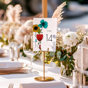 Numeração De Mesa Arte Contemporânea Noveau Casamento Floral