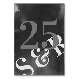 Numeração De Mesa Arte de cinza Grande Monograma Simples Bold Modern