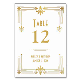 Numeração De Mesa Arte Deco Dourado White Roaring 20s Casamento