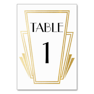 Numeração De Mesa Arte Deco Tabela Número 20s Casamento Branco Doura