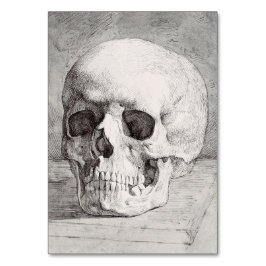 Numeração De Mesa Arte Gráfica de Caveira: Design de Tinta Minimalis