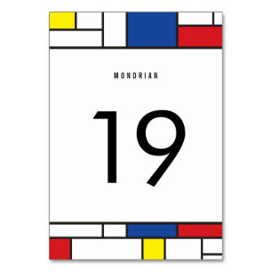 Numeração De Mesa Arte Moderna De Stijl Geométrica Minimalista Mondr