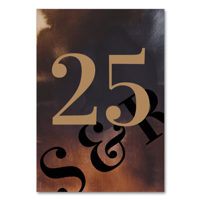 Numeração De Mesa Arte Moderna enferrujada Grande Monograma Bold Cas (Frente)