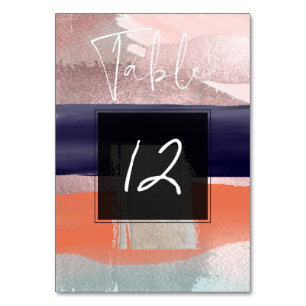 Numeração De Mesa Arte Moderna, Números de Mesa Color Block Blush+Na