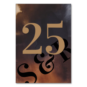 Numeração De Mesa Arte Moderna Rusty Casamento Simples Bold Monogram