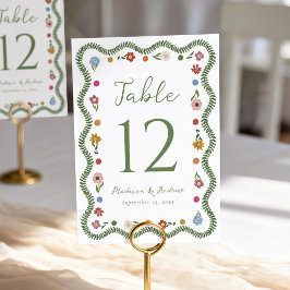 Numeração De Mesa Arte Popular Caprichosa Floral Casamento