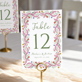 Numeração De Mesa Arte Popular Fantasiosa Floral Casamento