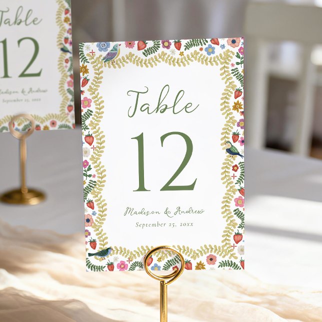 Numeração De Mesa Arte Popular Fantasiosa Floral Casamento (Criador carregado)