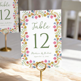Numeração De Mesa Arte Popular Fantasiosa Floral Casamento