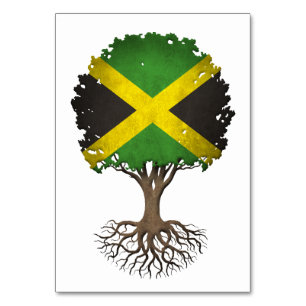 Numeração De Mesa Árvore de Bandeiras jamaicana da Vida Personalizáv