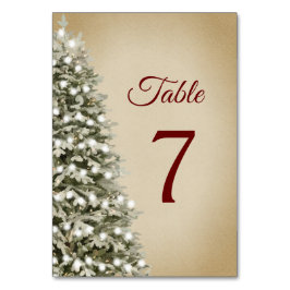 Numeração De Mesa Árvore de Natal Elegante no Casamento Kraft