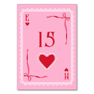 Numeração De Mesa Ás de Copas com Renda Rosa Casamento Sortudo no Am