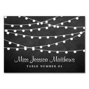 Numeração De Mesa As Luzes De Corda Na Coleção De Casamentos De Chal