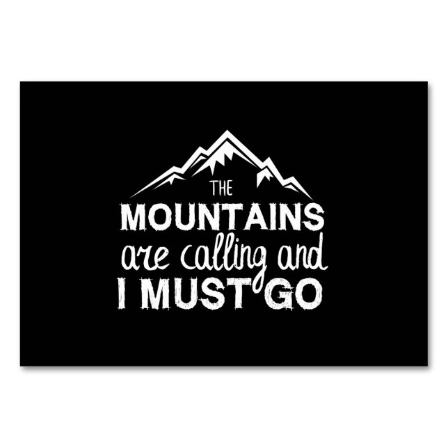 Numeração De Mesa As Montanhas Estão Ligando E Eu Preciso Ir (Frente)