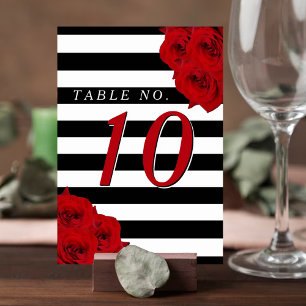 Numeração De Mesa As rosas vermelhas Luxe modernas chiques da
