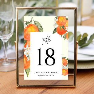 Numeração De Mesa Assento de Casamento Boho Abstrato Jardim Laranja