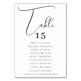 Numeração De Mesa Assentos com Letra Elegante