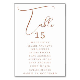 Numeração De Mesa Assentos com Letra Elegante