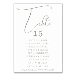 Numeração De Mesa Assentos de Letra Elegante