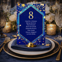 Assentos mágicos de casamento noite estrelada dour