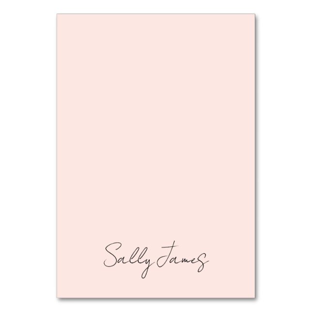 Numeração De Mesa Assinatura Chic Modern Blush (Frente)