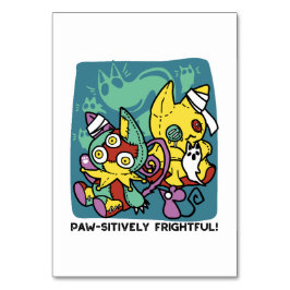 Numeração De Mesa Assustador de Paw | Monstrous Cats Halloween