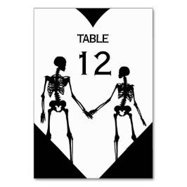 Numeração De Mesa Até a morte nos faz parte do Skeleton Wedding Whit