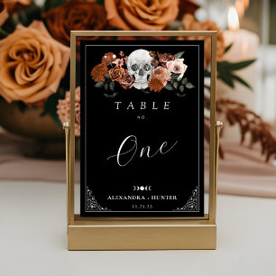 Numeração De Mesa Até que a Morte nos Separe no Casamento Caveira de