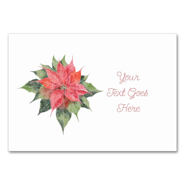 Numeração De Mesa Atribuição de assentos Pretty Poinsettia  (Frente)