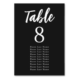 Numeração De Mesa Atribuição do assento em preto e branco do Elegant