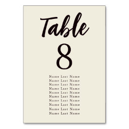 Numeração De Mesa Atribuição Elegante Minimalista de Casamento Ecru