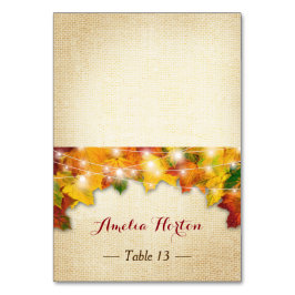 Numeração De Mesa Autumn Deixa Burlap Wedplace Card