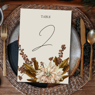 Numeração De Mesa Autumn Floral Terthy Tones Watercolor Casamento ou