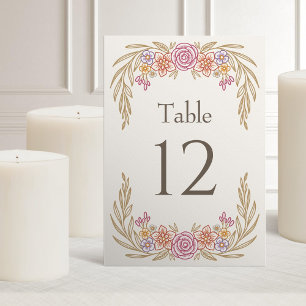 Numeração De Mesa Autumn Floral Wildflower Wedding