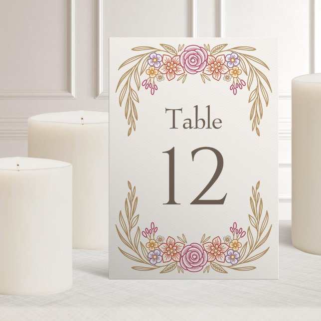 Numeração De Mesa Autumn Floral Wildflower Wedding (Criador carregado)