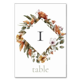 Numeração De Mesa Autumn Romance Floral Wedding