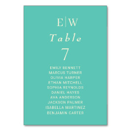 Numeração De Mesa Awe Aquático Simples Elegante com Casamento Monogr