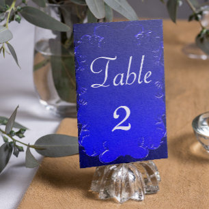 Numeração De Mesa Azuis marinhos elegantes que Wedding